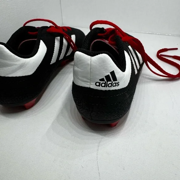 Adidas Kids Black and White Sneakers with Red Laces - Picture 6 of 9
